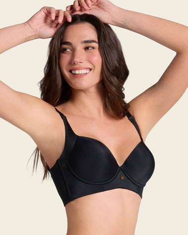 Sujetador de push up suave y cubrimiento alto en sisa y espalda Cover Bra#color_700-negro