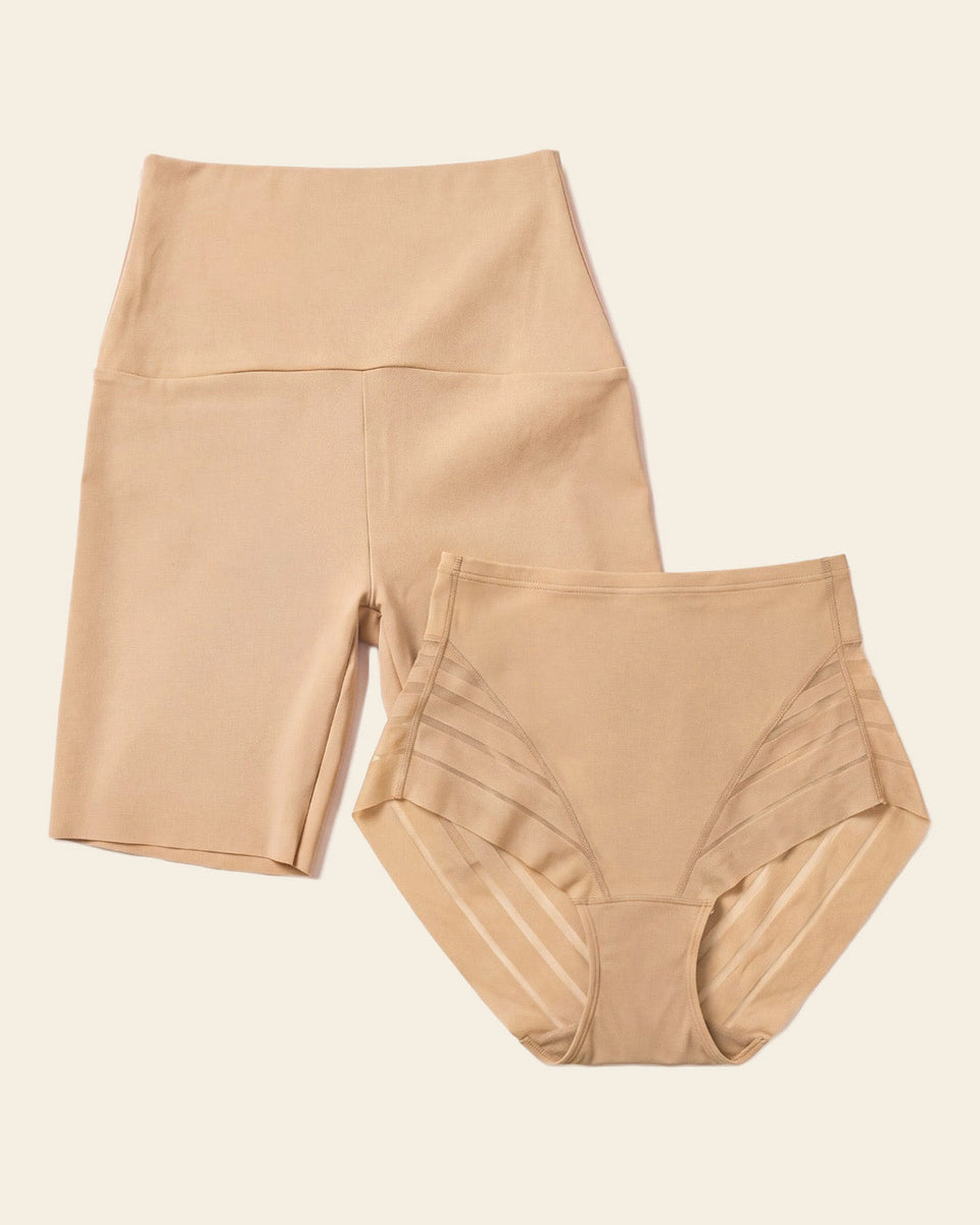 PowerStay Short & Stripe Undetectable Panty in Nude