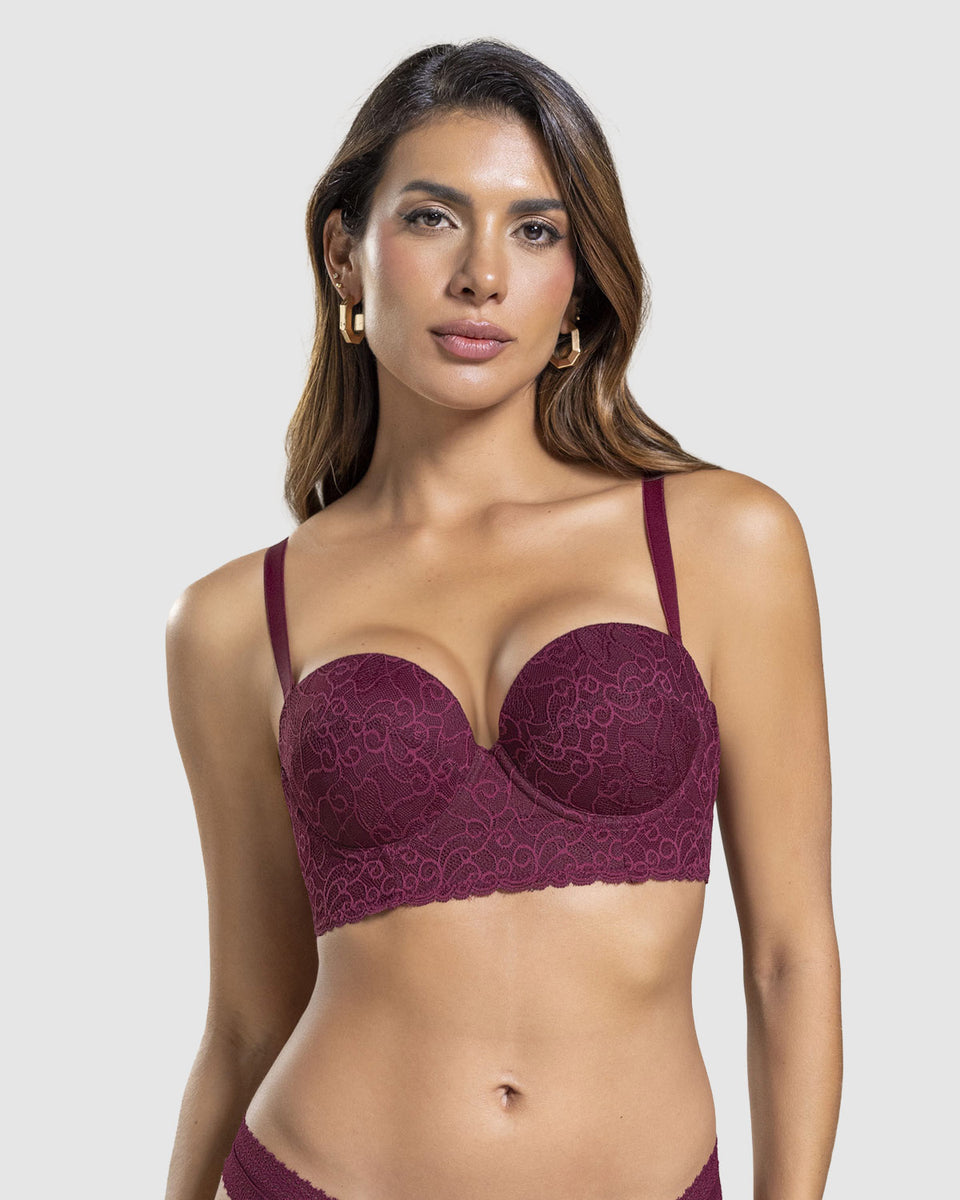 Sujetador balconet de encaje con push up incorporado
