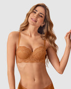 Sujetador balconet de push up alto en encaje con máximo cubrimiento de espalda special fit