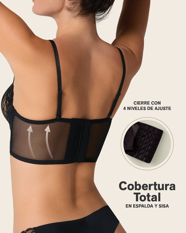 Sujetador tipo bralette en encaje y transparencias#all_variants