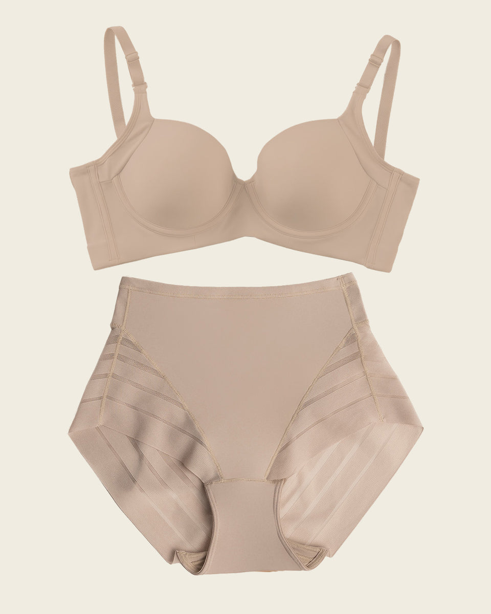High Profile Bra + Stripe Undetectable Panty en Habano Claro