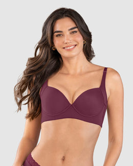 Sujetador de push up suave y cubrimiento alto en sisa y espalda Cover Bra#color_382-vino