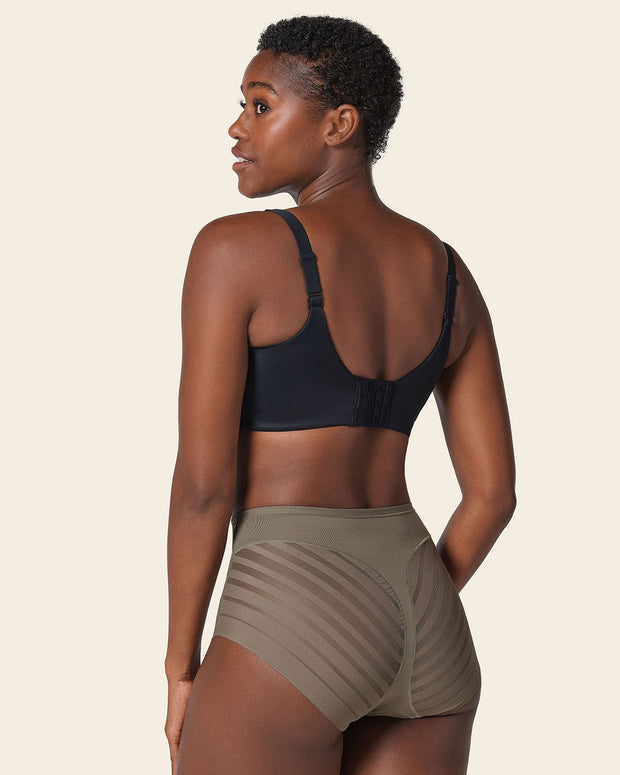 Braga faja clásica con control moderado de abdomen y bandas en tul#color_603-verde-oscuro