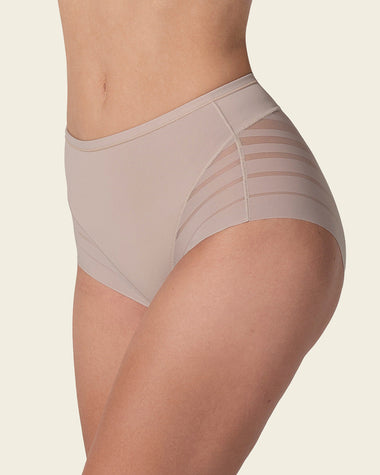 Braga faja clásica con control moderado de abdomen y bandas en tul#color_802-habano-claro