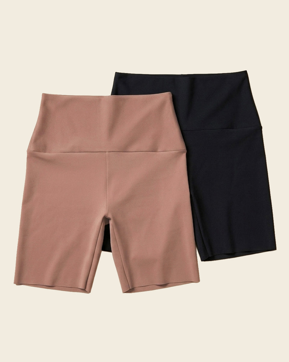 Paquete x 2 shorts de compresión moderada aspecto invisible con fajón antideslizante