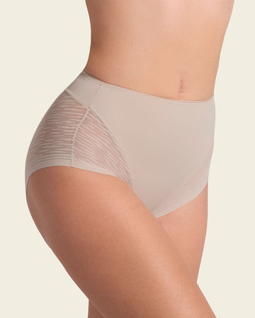 Braga faja clásica invisible con transparencias en glúteos y laterales#color_802-beige