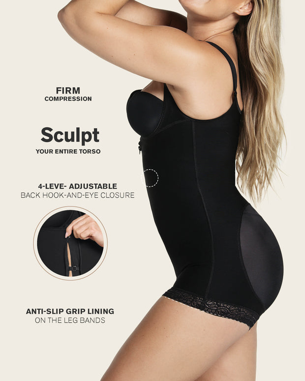 Faja estilo body de compresión fuerte levanta glúteos#color_700-negro