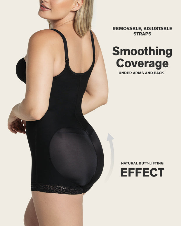 Faja estilo body de compresión fuerte levanta glúteos#color_700-negro