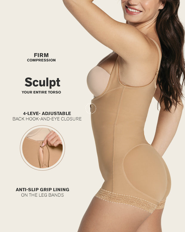 Faja estilo body de compresión fuerte levanta glúteos#color_880-beige