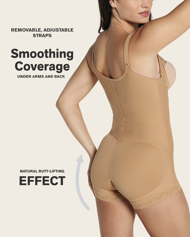 Faja estilo body de compresión fuerte levanta glúteos#color_880-beige