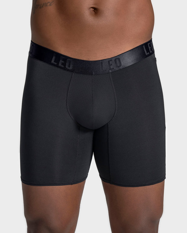 Paquete x 5 bóxers deportivos largos con bolsillo lateral en microfibra#color_700-negro