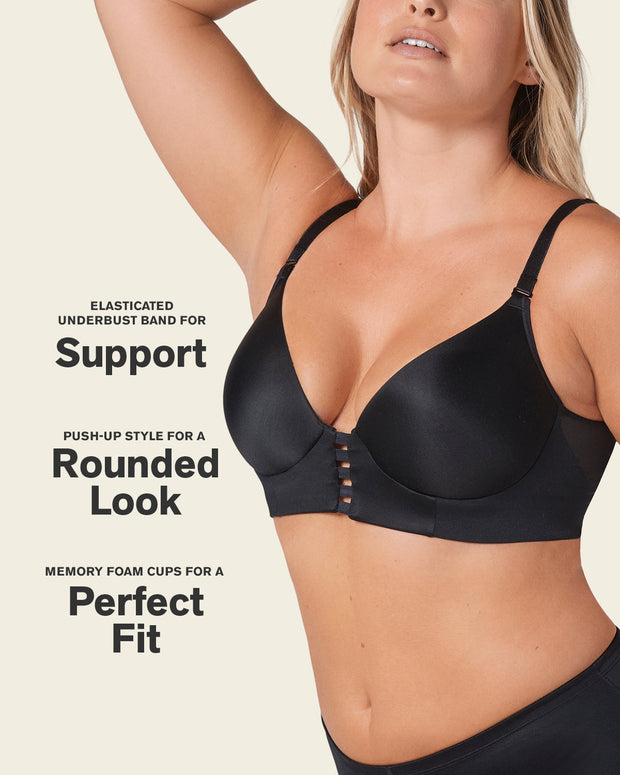 Sujetador memory bustier triangular de push-up alto y buen cubrimiento#color_700-negro