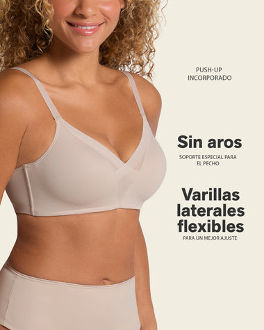 Sujetador sin aro de push up alto incorporado Magical Bra#color_802-habano-claro