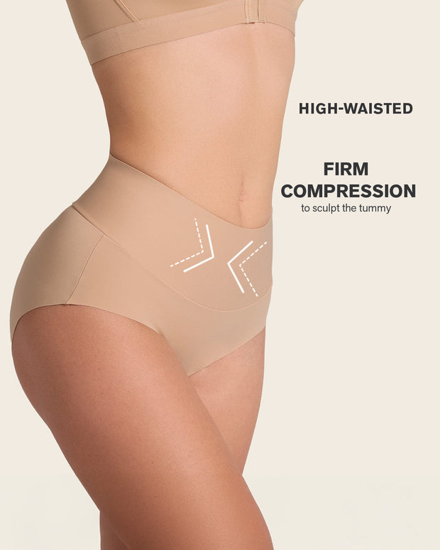 Braga clásico tiro alto de control fuerte de abdomen#color_801-habano-claro