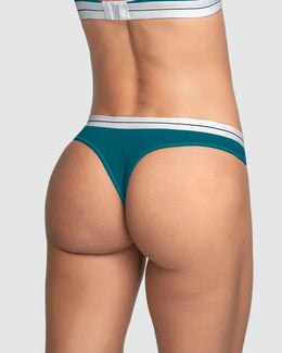 Tanga en algodón con elástico suave en cintura#color_728-verde-oscuro