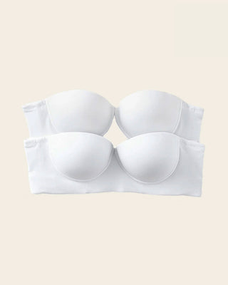 Paquete x 2 sujetadores sin tirantes Bustier 360° de perfección#color_000-blanco