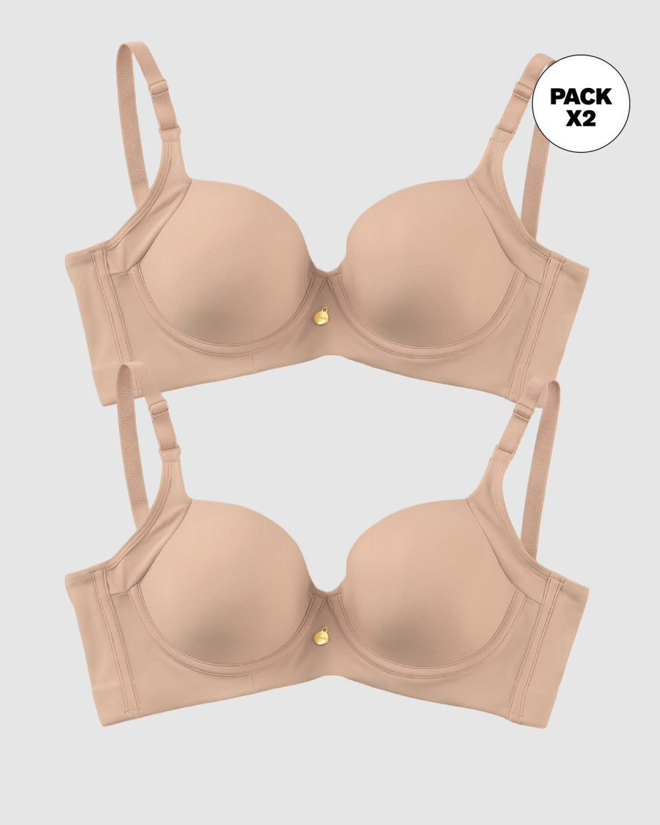 Paquete x 2 sujetadores de push up suave y buen cubrimiento en sisa y espalda Cover Bra