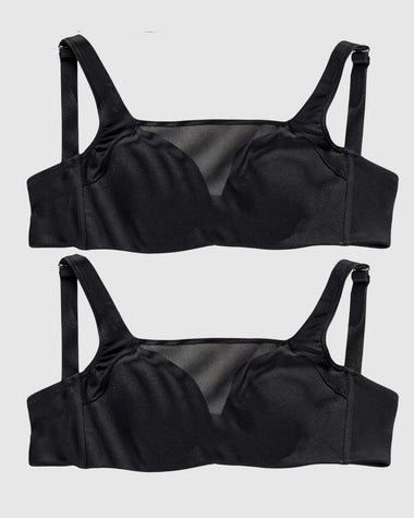 Paquete x 2 sujetadores brastop con buen cubrimiento de sisa y espalda#color_700-negro