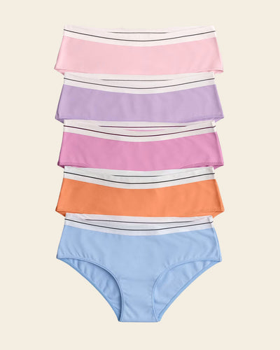 Paquete x 5 bragas estilo culotte#color_s10-naranja-rosa-medio-rosado-azul-lila