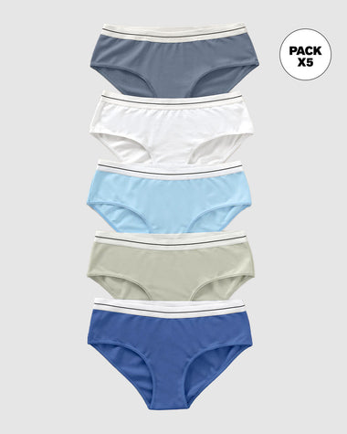 Paquete x 5 bragas estilo culotte#color_s15-menta-blanco-azul-azul-oscuro-estampado