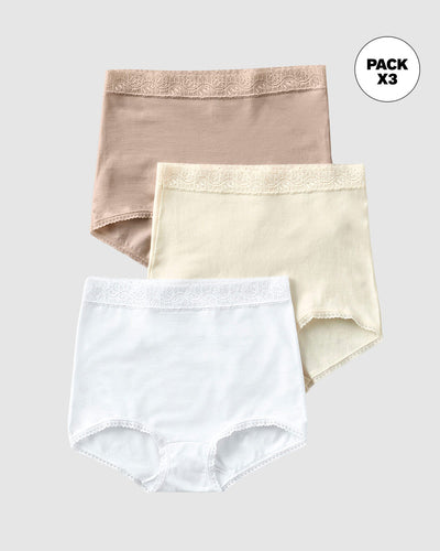 3 confortables bragas clásicas ajuste y cubrimiento total#color_984-beige-blanco-marfil