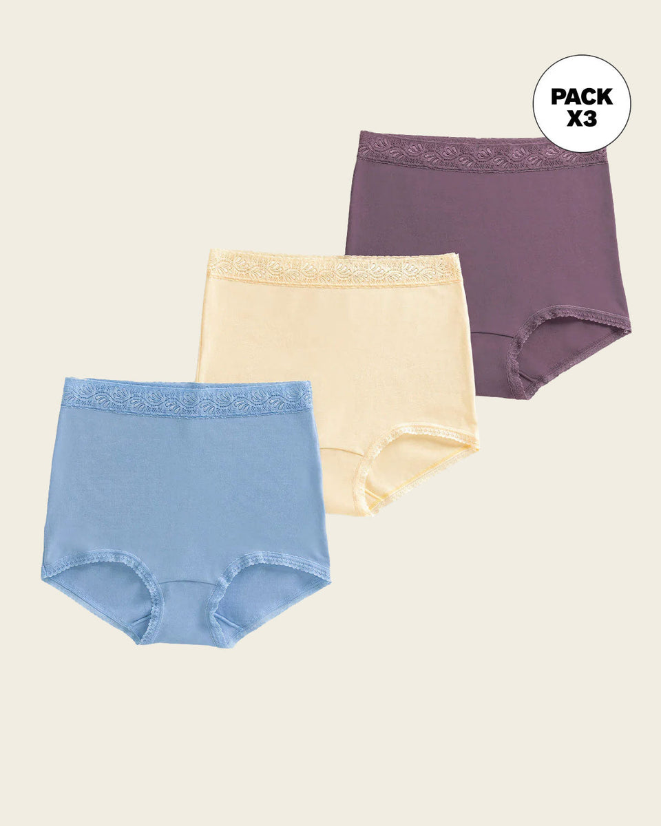 3 confortables bragas clásicas ajuste y cubrimiento total