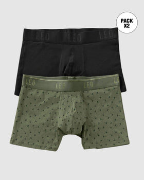 Paquete x2 bóxers cortos en algodón elástico#color_s60-negro-verde-palmeras