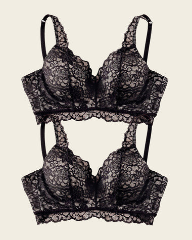 Paquete x 2 sujetadores en encaje ideales para pecho pesado Sexy Support#color_700-negro