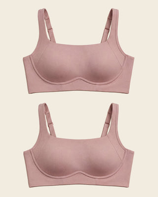 Paquete x 2 sujetadores sin aro ultracómodos de alto soporte y cubrimiento Everyday Bra#color_281-palo-de-rosa