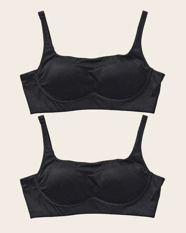Paquete x 2 sujetadores sin aro ultracómodos de alto soporte y cubrimiento Everyday Bra#color_700-negro