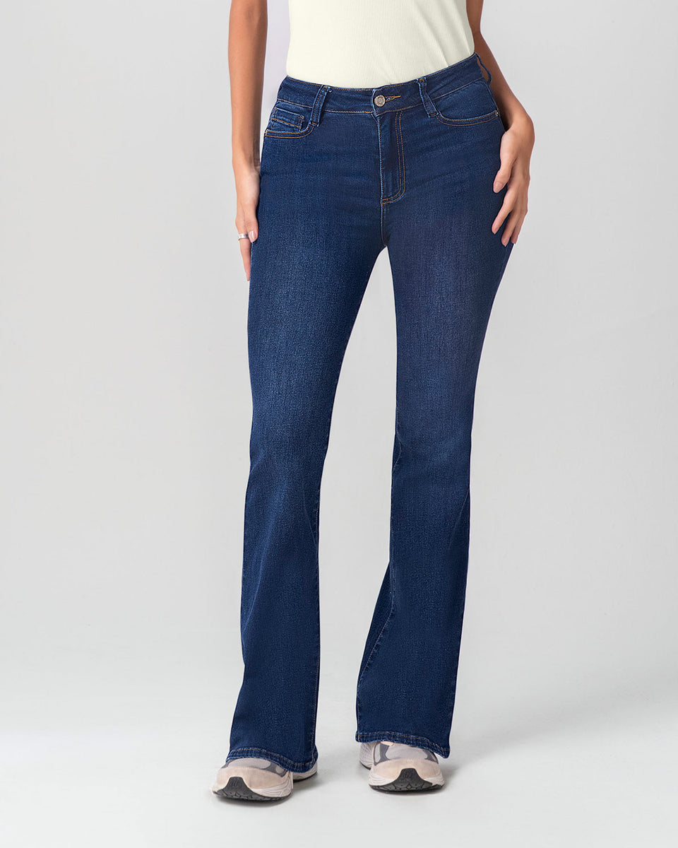 Jean levanta glúteos bota flare