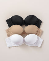 Sujetador triple push up efecto 3d escote profundo#color_700-negro