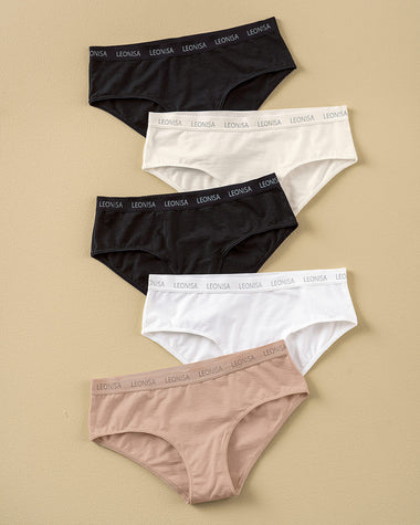 Paquete x 5 bragas estilo culotte#color_s02-blanco-negro-habano-claro