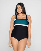 Bañador deportivo con control suave de abdomen ideal para actividades acuáticas