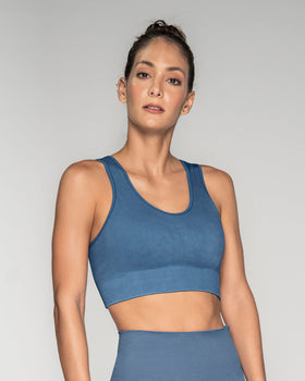 Top deportivo estilo crop top sin costuras acanalado de secado rápido#color_506-azul-claro